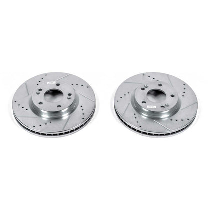 PowerStop Drilled & Slotted Front Rotors | Hyundai Santa Fe (07-09) (JBR1328XPR)