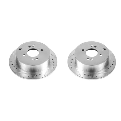 PowerStop Drilled & Slotted Rear Rotors | Hyundai Accent (06-08) (JBR1334XPR)