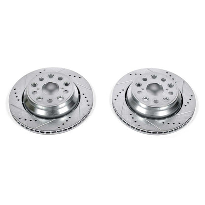 PowerStop Drilled & Slotted Rear Rotors | Lexus LS460 (07-17) (JBR1350XPR)