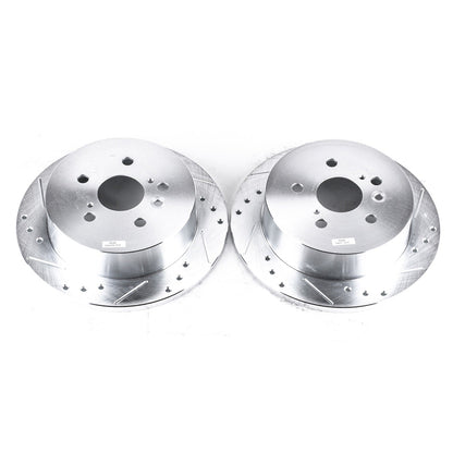 PowerStop Drilled & Slotted Rear Rotors Pair | Toyota Sienna (04-10) (JBR1372XPR)