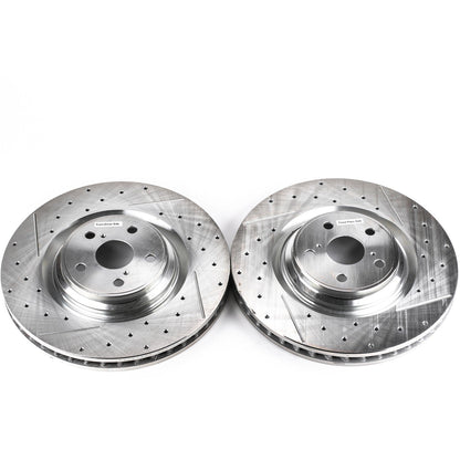 PowerStop Front Drilled & Slotted Rotors - Pair | Lexus LS460 (10-17) (JBR1377XPR)