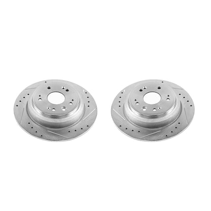PowerStop Drilled & Slotted Rear Rotors | Honda Accord Crosstour (10-11) (JBR1384XPR)
