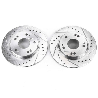 PowerStop Rear Evolution Drilled & Slotted Rotors - Pair | Honda CR-Z (11-15) (JBR1385XPR)