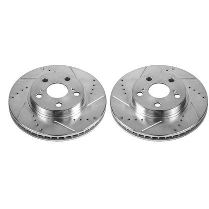 PowerStop Drilled & Slotted Front Evolution Rotors | Lexus CT200h (11-17) (JBR1394XPR)