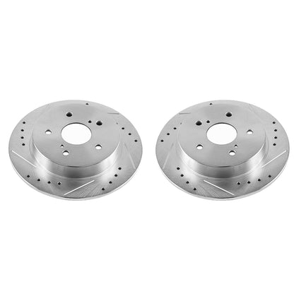 PowerStop Drilled & Slotted Rear Rotors | Suzuki SX4 (07-13) (JBR1505XPR)