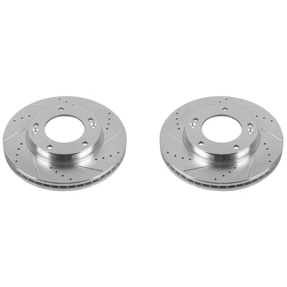 PowerStop Front Evolution Drilled & Slotted Rotors - Pair | Kia Sorento (07-09) (JBR1518XPR)