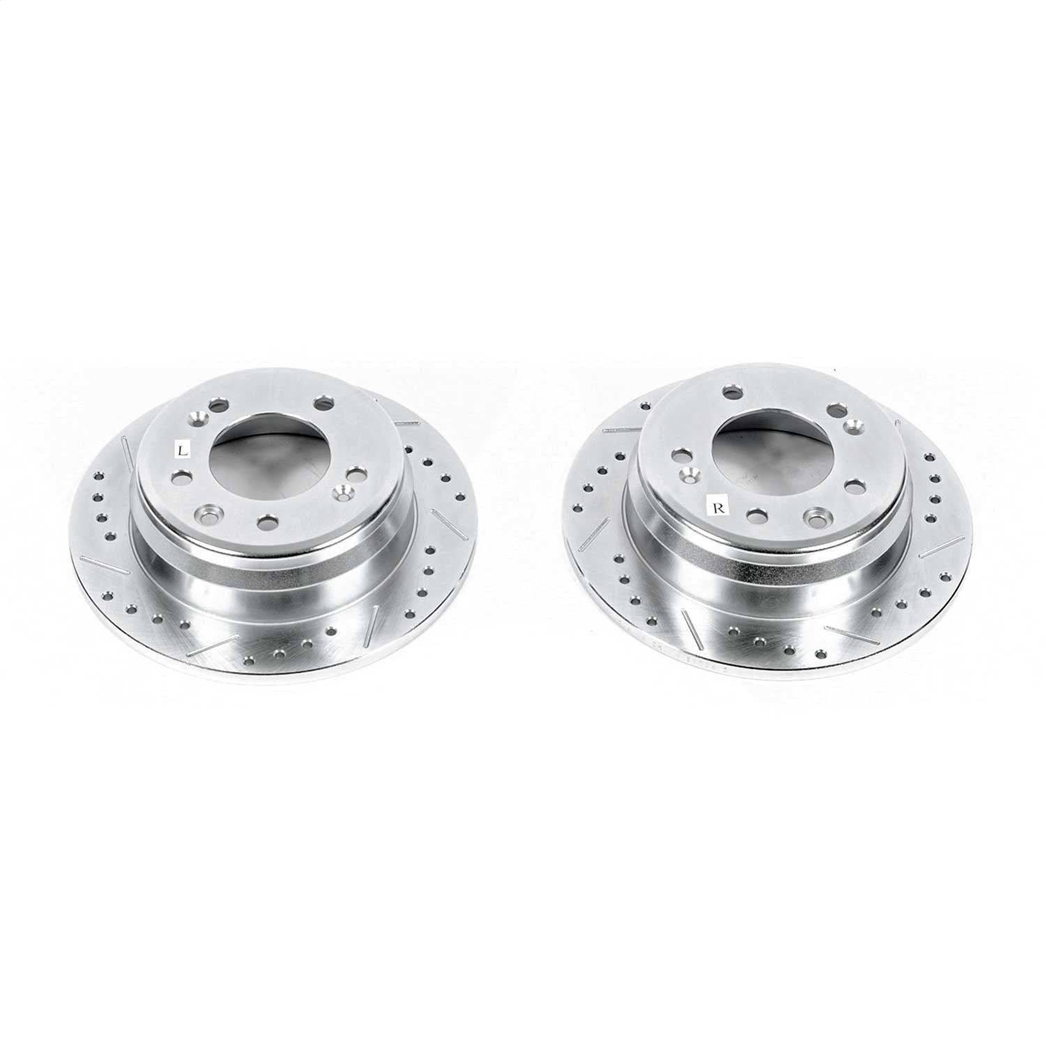 PowerStop Drilled & Slotted Rear Rotors Pair | Hyundai Elantra (09-12) (JBR1526XPR)