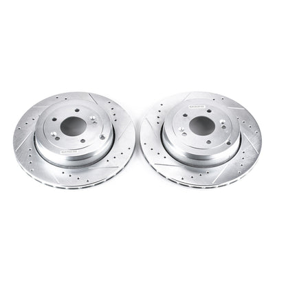 PowerStop Rear Evolution Drilled & Slotted Rotors | Hyundai Genesis Coupe (10-16) (JBR1528XPR)