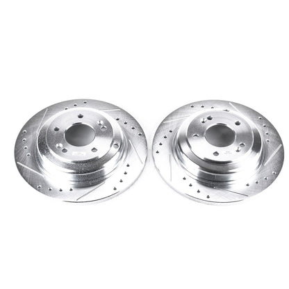 PowerStop Drilled & Slotted Rear Rotors | Hyundai Genesis Coupe (10-16) (JBR1530XPR)