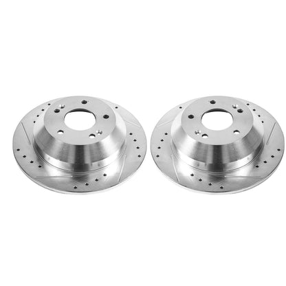 PowerStop Drilled & Slotted Rear Rotors Pair | Hyundai Santa Fe (10-18) (JBR1532XPR)