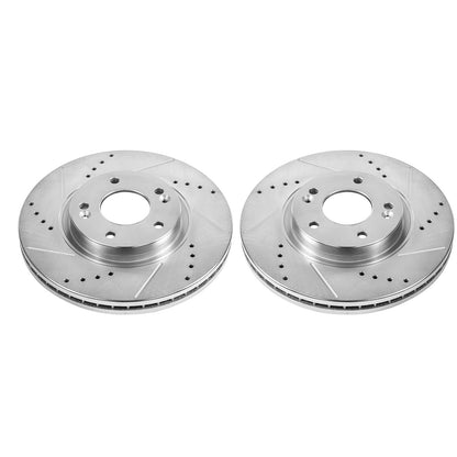 PowerStop Drilled & Slotted Front Rotors | Hyundai Santa Fe (10-12) (JBR1533XPR)