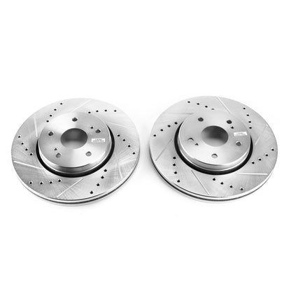 PowerStop Drilled & Slotted Front Rotors | Suzuki Kizashi (10-13) (JBR1545XPR)