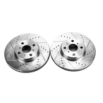 PowerStop Drilled & Slotted Front Rotors | Toyota Yaris (12-18) (JBR1546XPR)