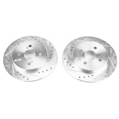 PowerStop Drilled & Slotted Rear Rotors Pair | Toyota Yaris (12-18) (JBR1547XPR)