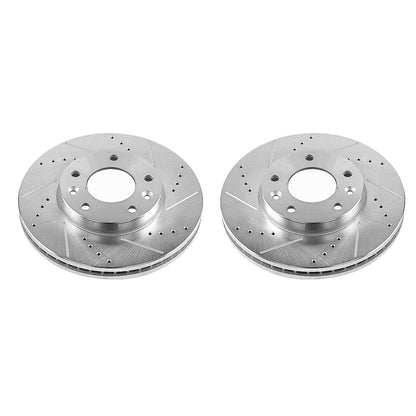 PowerStop Drilled & Slotted Front Rotors | Kia Sedona (03-05) (JBR1549XPR)