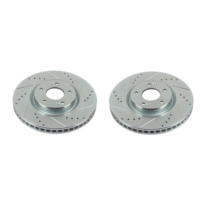 PowerStop Drilled & Slotted Front Rotors Pair | Hyundai Azera (12-17) (JBR1554XPR)