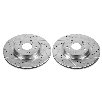 PowerStop Drilled & Slotted Front Rotors | Honda CR-V (12-16) (JBR1555XPR)