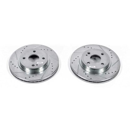 PowerStop Drilled & Slotted Front Rotors | Mazda 2 (11-14) (JBR1561XPR)