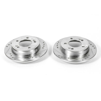 PowerStop Drilled & Slotted Rear Rotors Pair | Hyundai Elantra (11-19) (JBR1563XPR)