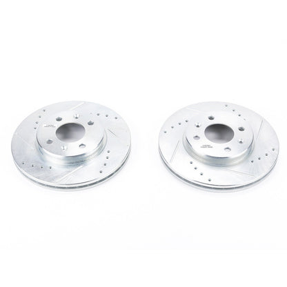 PowerStop Drilled & Slotted Front Rotors | Hyundai Accent (12-17) (JBR1566XPR)