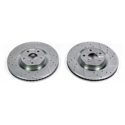 PowerStop Drilled & Slotted Front Rotors | Lexus GS200t (16-17) (JBR1568XPR)