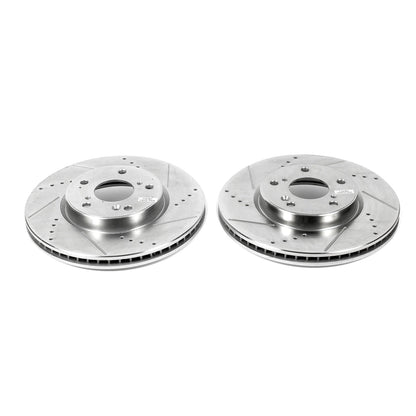 PowerStop Drilled & Slotted Front Rotors | Honda Accord (13-19) (JBR1571XPR)