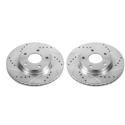 PowerStop Front Evolution Drilled & Slotted Rotors - Pair | Nissan Sentra (13-19) (JBR1591XPR)