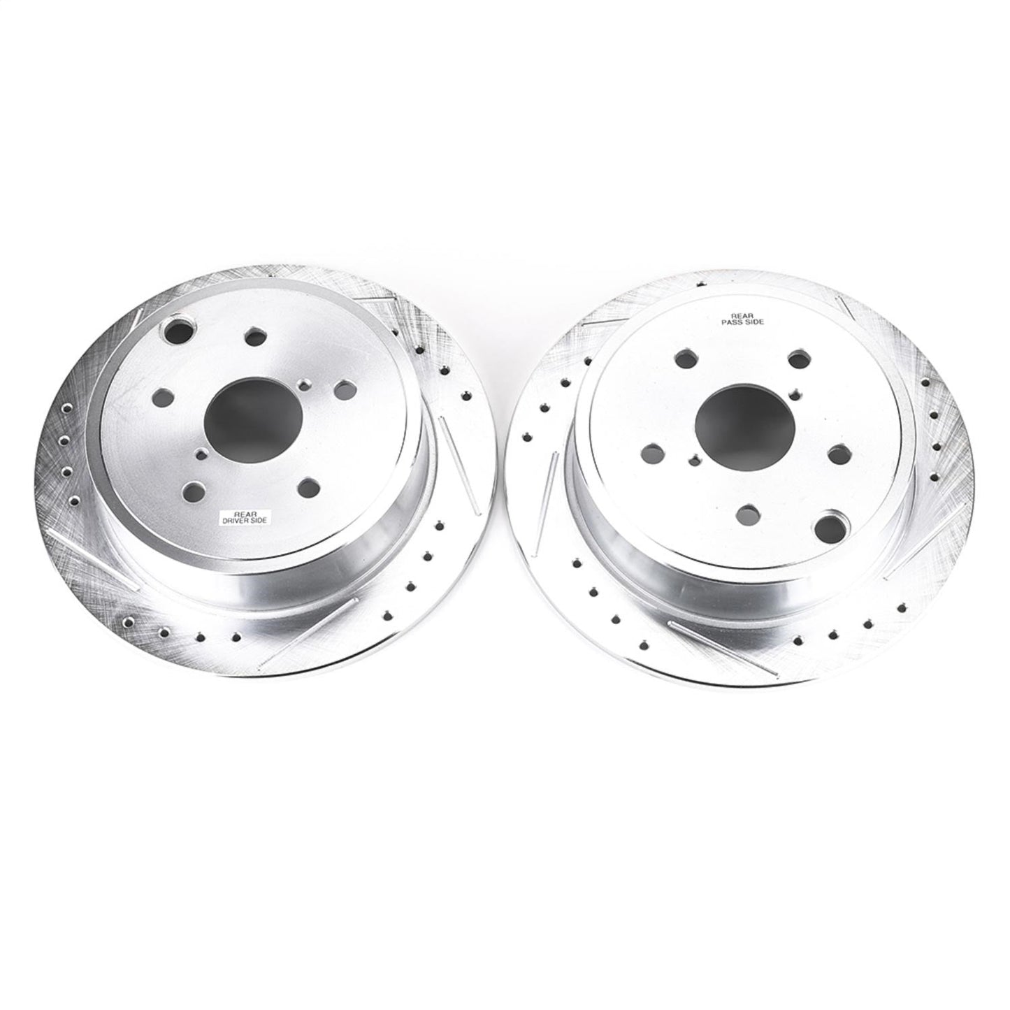 PowerStop Drilled & Slotted Rear Rotors Pair | Subaru WRX (15-19) (JBR1701XPR)