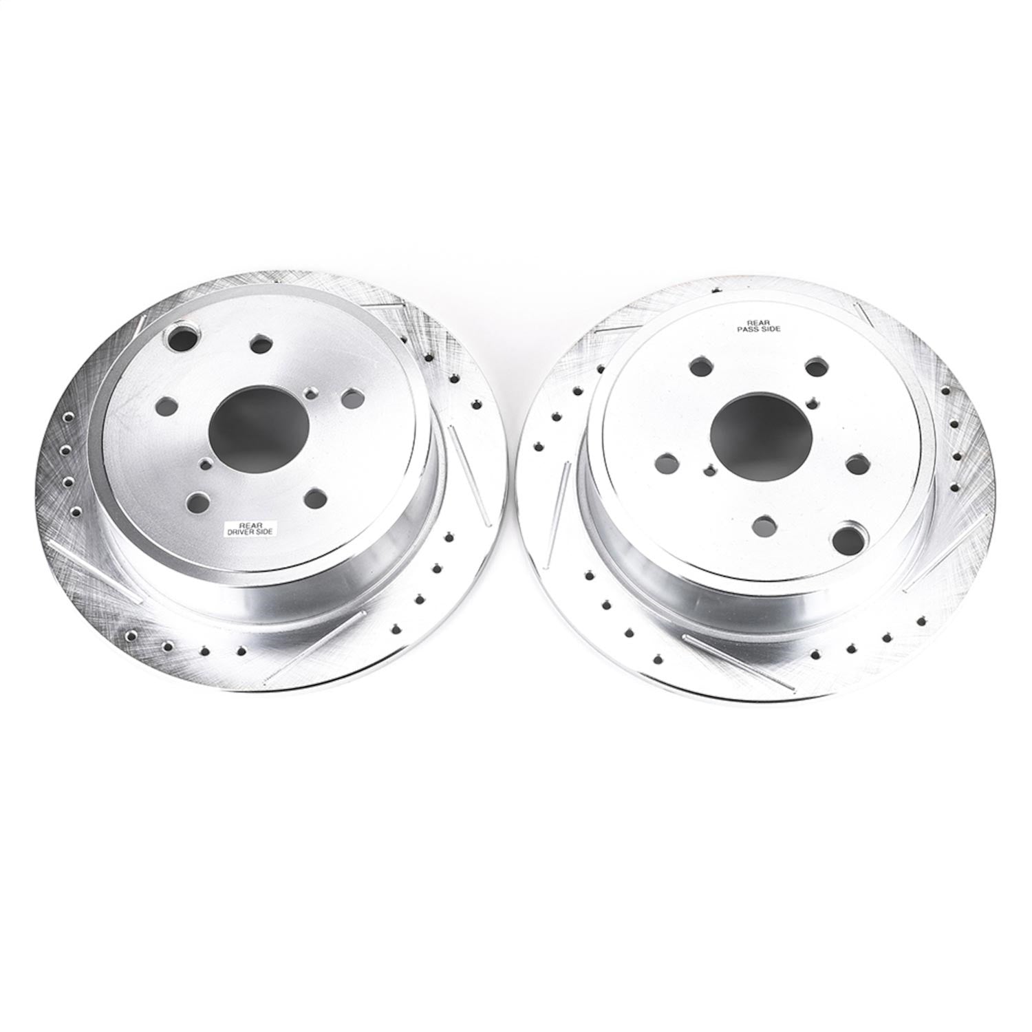 PowerStop Drilled & Slotted Rear Rotors Pair | Subaru WRX (15-19) (JBR1701XPR)