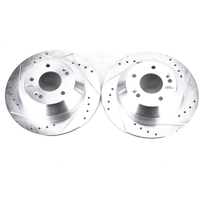 PowerStop Rear Evolution Drilled & Slotted Rotors - Pair | Hyundai Santa Fe XL (19) (JBR1705XPR)
