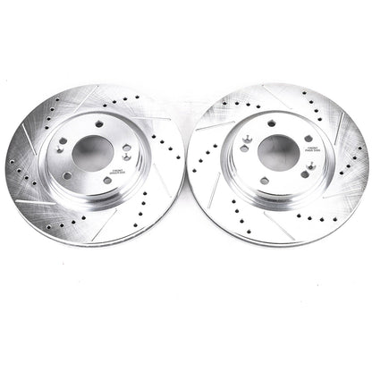 PowerStop Drilled & Slotted Front Rotors Pair | Hyundai Elantra (17-19) (JBR1710XPR)