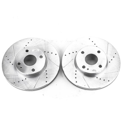 PowerStop Drilled & Slotted Front Rotors Pair | Scion iA (16) (JBR1743XPR)