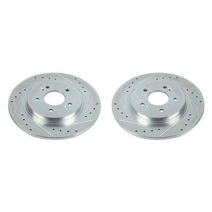 PowerStop Rear Evolution Drilled & Slotted Rotors - Pair | Hyundai Santa Fe (19-20) (JBR1778XPR)
