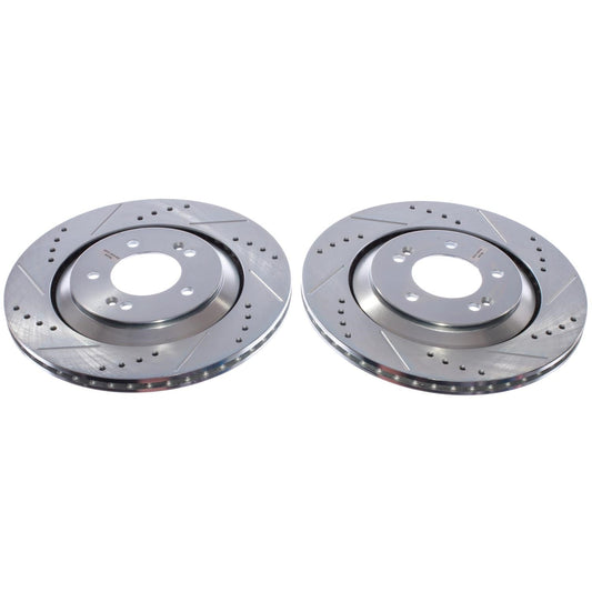 PowerStop Drilled & Slotted Rear Rotors (Pair) | Hyundai Elantra N (22-23) (JBR1937XPR)