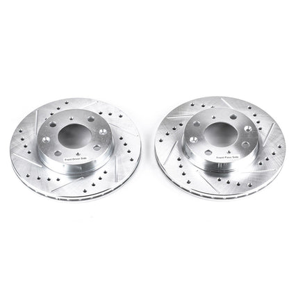 PowerStop Drilled & Slotted Front Rotors | Honda Civic (88-91) (JBR304XPR)