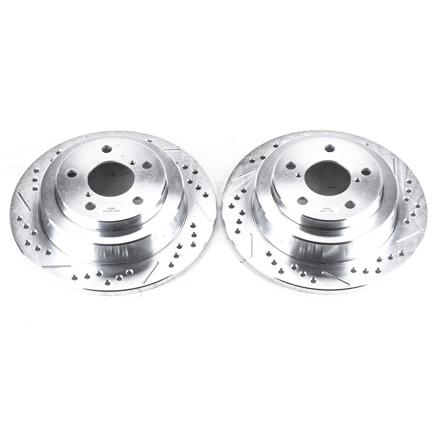 PowerStop Drilled & Slotted Rear Rotors | Saab 9-2X (05-06) (JBR359XPR)
