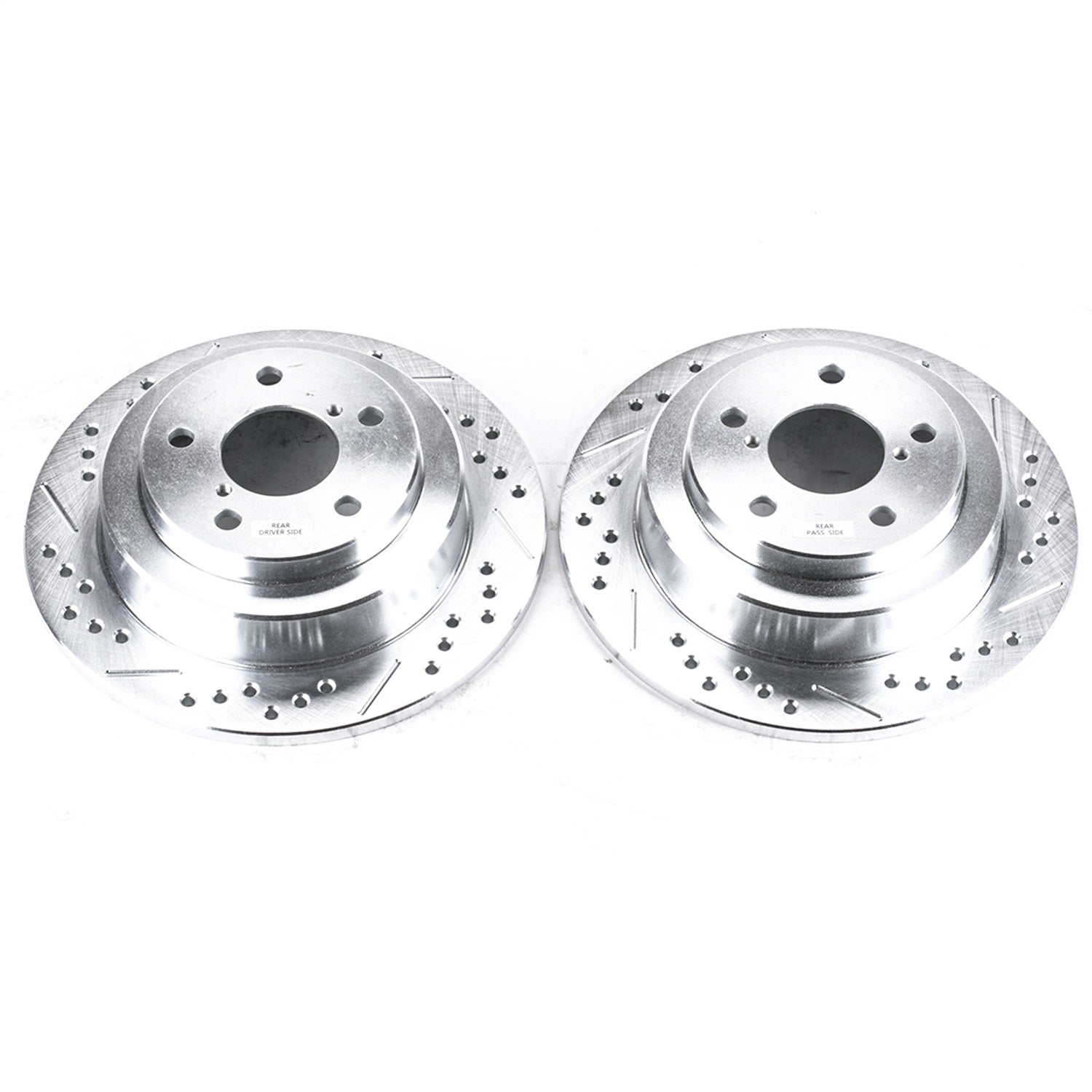 PowerStop Drilled & Slotted Rear Rotors | Saab 9-2X (05-06) (JBR359XPR)