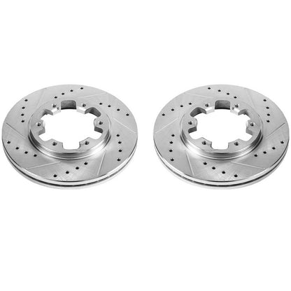 PowerStop Drilled & Slotted Front Rotors Pair | Nissan 720 (85-86) (JBR360XPR)