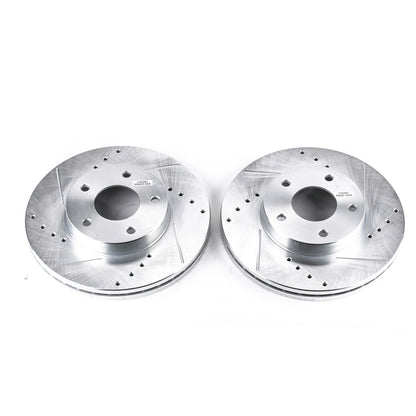 PowerStop Drilled & Slotted Front Rotors | Nissan 300ZX (89-90) (JBR508XPR)