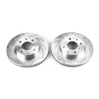 PowerStop Drilled & Slotted Front Rotors | Honda Civic (90-00) (JBR525XPR)