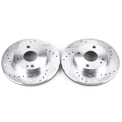 PowerStop Drilled & Slotted Front Rotors Pair | Mazda Miata (90-93) (JBR543XPR)