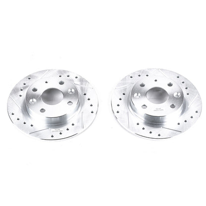 PowerStop Rear Evolution Drilled & Slotted Rotors - Pair | Mazda Miata (90-93) (JBR544XPR)