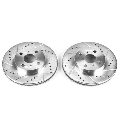 PowerStop Drilled & Slotted Front Rotors | Toyota Echo (01-05) (JBR596XPR)