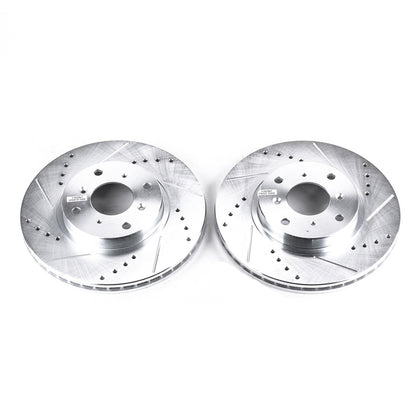 PowerStop Drilled & Slotted Front Rotors | Honda Prelude (93-96) (JBR707XPR)
