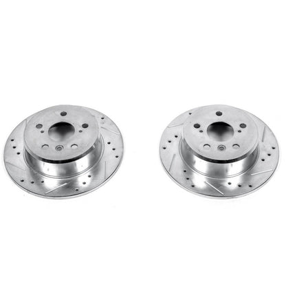 PowerStop Rear Evolution Drilled & Slotted Rotors | Lexus ES300 (92-96) (JBR713XPR)