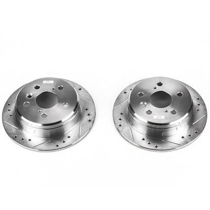 PowerStop Rear Evolution Drilled & Slotted Rotors - Pair | Lexus ES300 (97-01) (JBR718XPR)