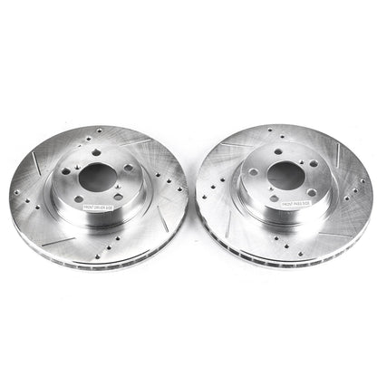 PowerStop Drilled & Slotted Front Rotors | Saab 9-2X (05-06) (JBR730XPR)
