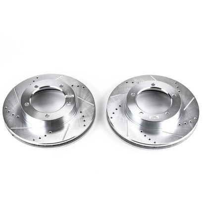 PowerStop Drilled & Slotted Front Rotors | Lexus LX470 (98-07) (JBR735XPR)