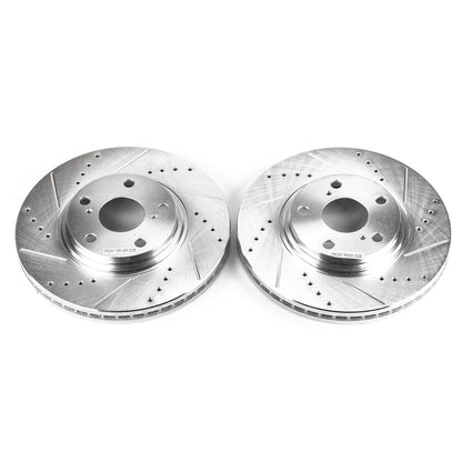 PowerStop Drilled & Slotted Front Rotors Pair | Lexus ES300 (03) (JBR737XPR)