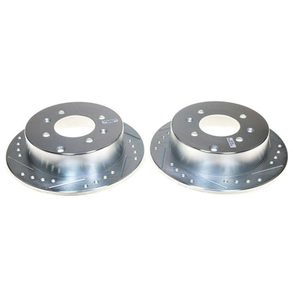 PowerStop Drilled & Slotted Rear Rotor Pair | Kia Optima (01-05) (JBR777XPR)